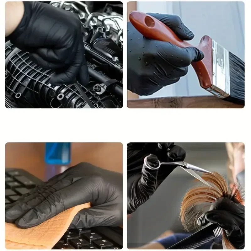 1/100 шт. Одноразовые черные п – обзор и цена Disposable Gloves Nitrile